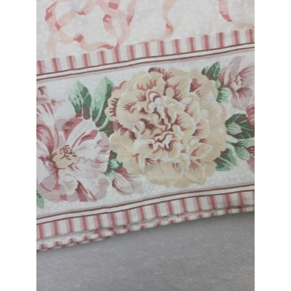 Vintage 80 90s Cottagecore Grandmillennial Floral Valances Dots Bows Ribbons Set
